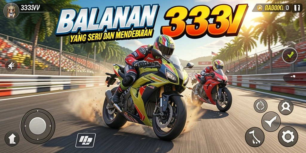Gameplay seru saat balapan motor di 333V yang penuh adrenalin.