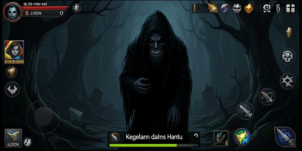 Tangkapan layar menunjukkan suasana horror yang mencekam di 62IDN.