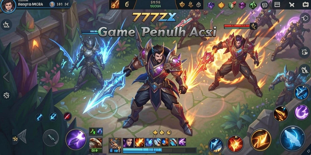 Tampilan gameplay seru dari game MOBA 777ZX.
