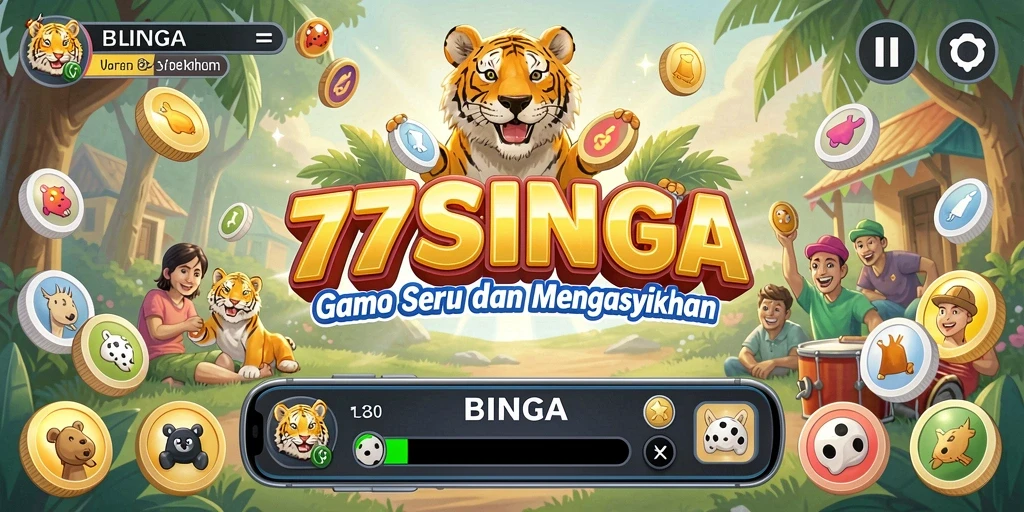 Screenshot gameplay 77SINGA yang menarik dan penuh keceriaan.