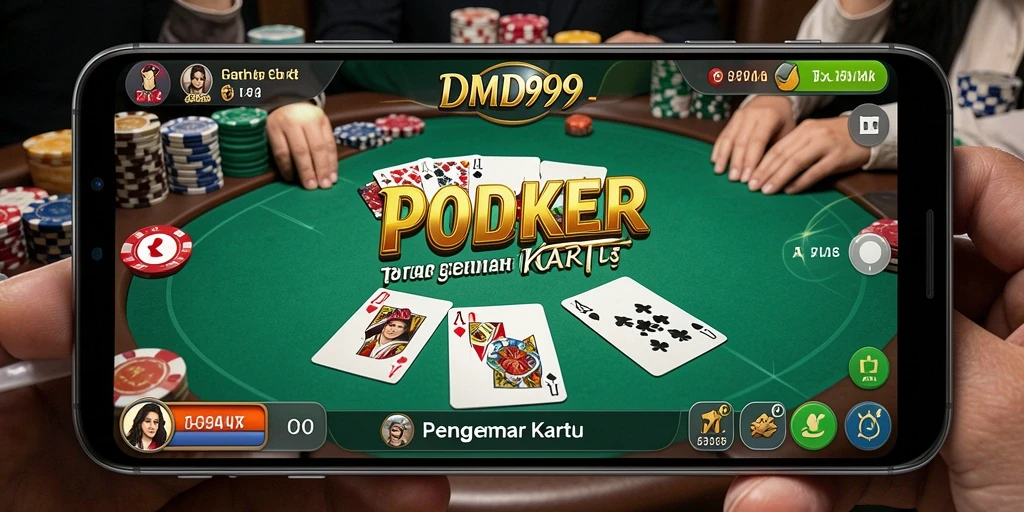 Tampilan gameplay DMD999 dengan suasana permainan Poker yang seru.