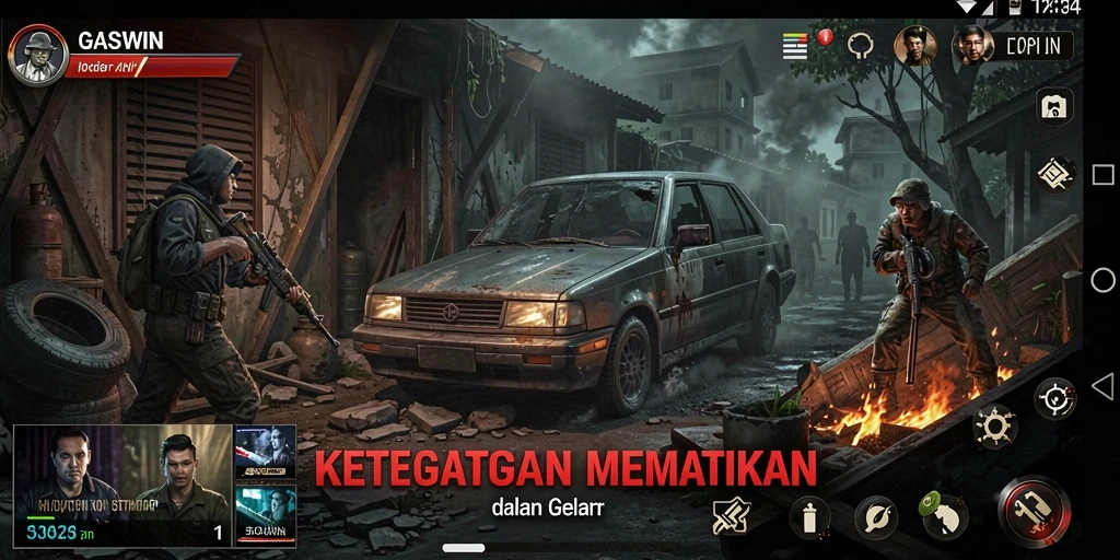 Gameplay GASWIN yang menakutkan dan penuh ketegangan.