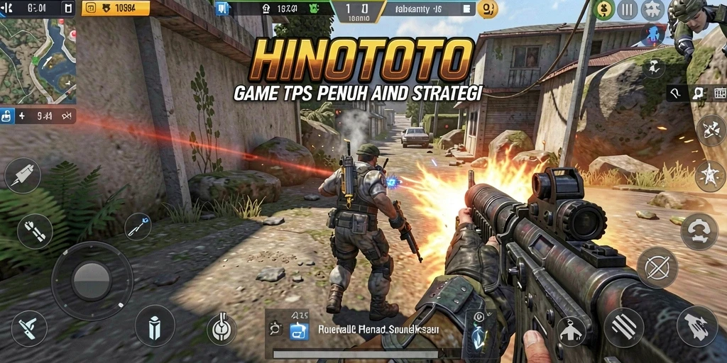 Tampilan gameplay HINOTOTO yang mendebarkan dalam pertempuran TPS.