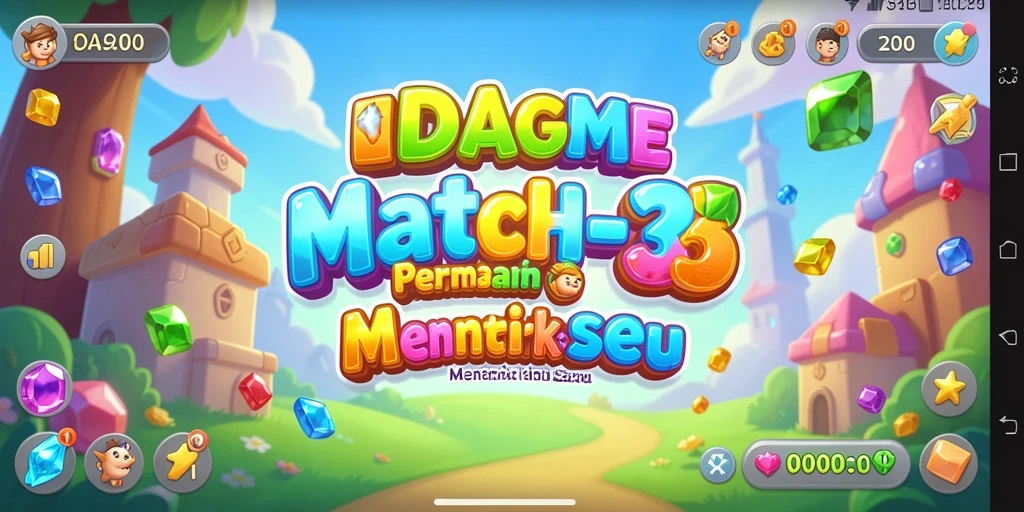 Tangkapan layar menampilkan gameplay seru game Match-3 yang memikat.