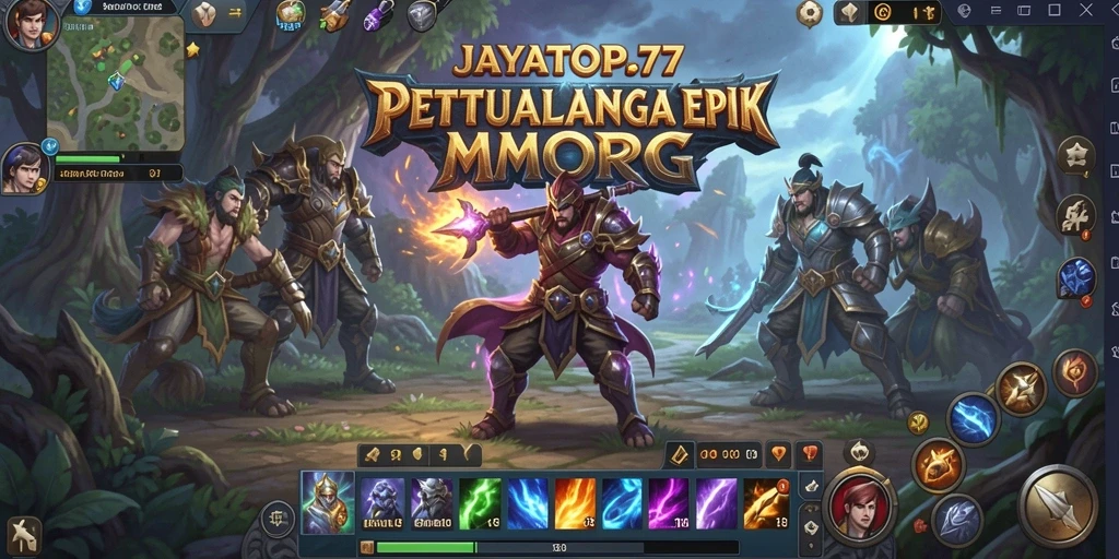 Tampilan aksi seru di dunia MMORPG JAYATOP77 dengan karakter yang dinamis.