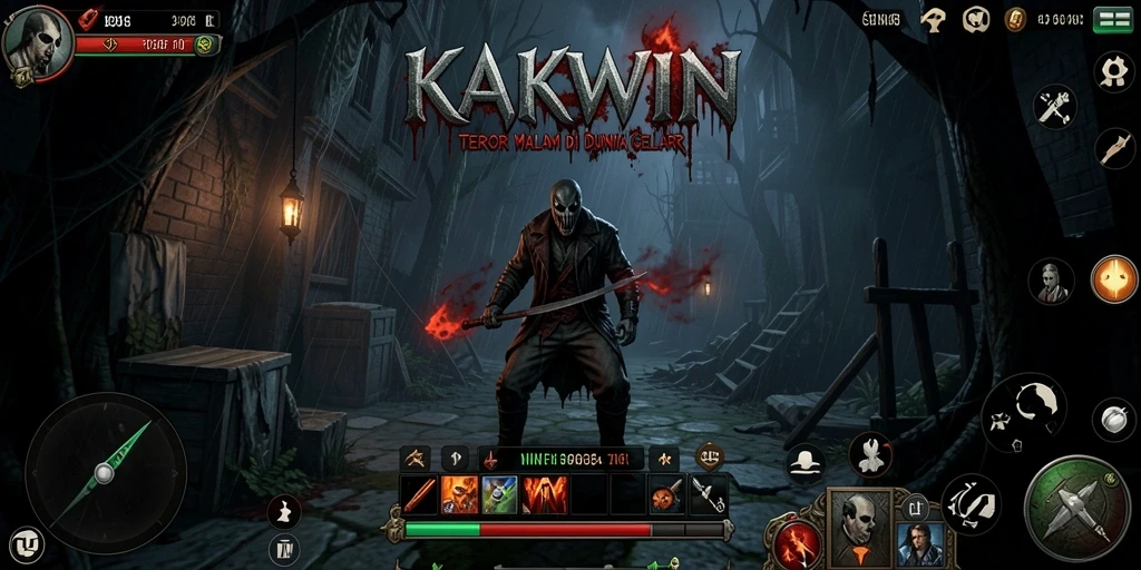 Screenshot KAKWIN menampilkan suasana gameplay yang mencekam dan menyeramkan.