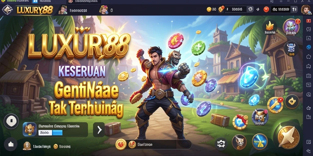 Tampilan gameplay <strong>LUXURY88</strong> yang penuh warna dan menarik.