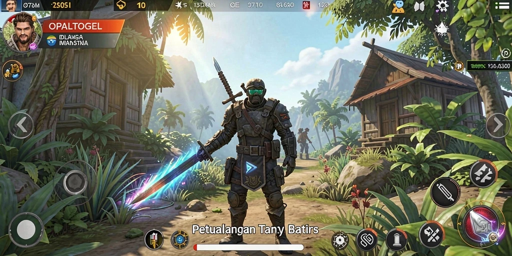 Gameplay OPALTOGEL yang menampilkan keindahan dunia terbuka.