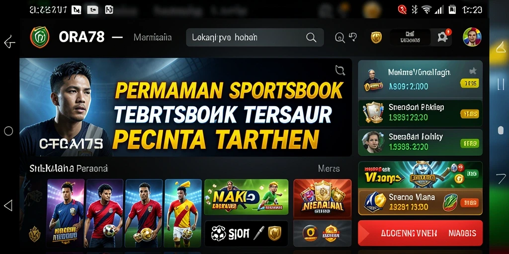 Screenshot gameplay ORA78 menampilkan taruhan olahraga langsung.