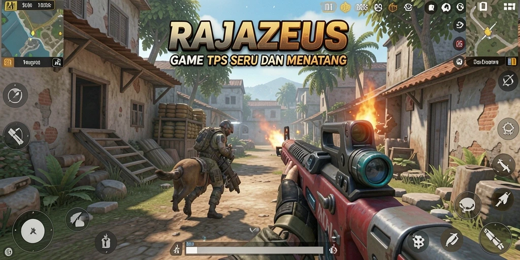 Tangkapan layar RAJAZEUS menampilkan aksi tempur yang menegangkan dalam game TPS.