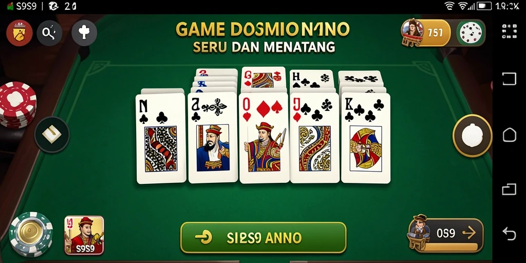 Screenshot gameplay S9S9 menampilkan aksi seru bermain domino.