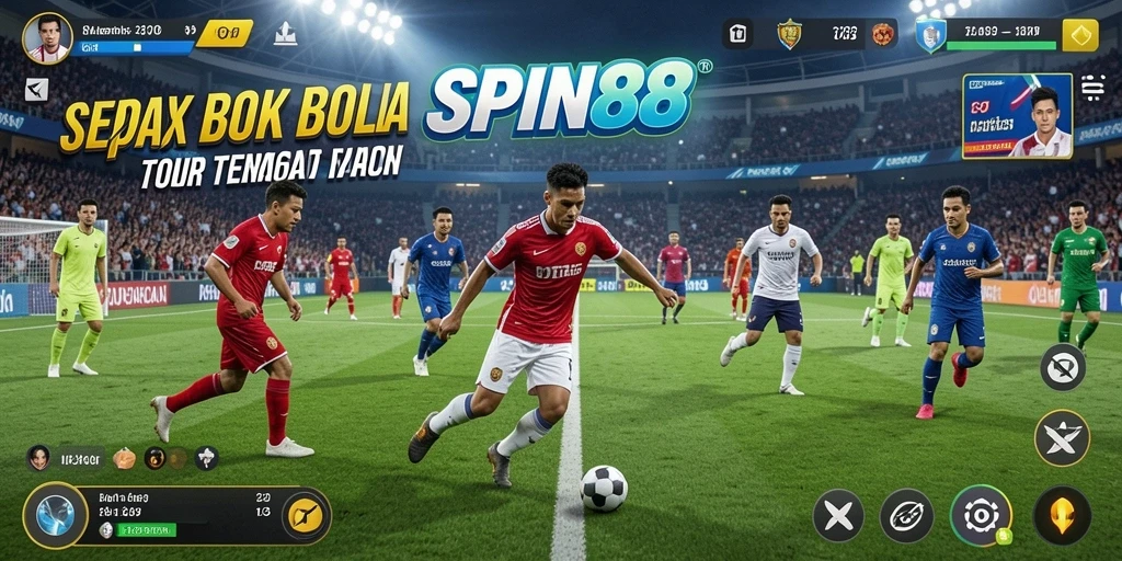 Gameplay mendebarkan dalam SPIN88 dengan aksi sepak bola realistis.