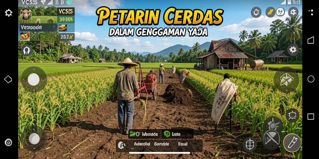 Screenshot VC55 menunjukkan beragam tanaman dan hewan yang dapat dikelola.